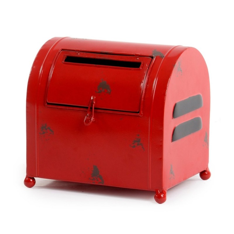 Boîte aux lettres en métal rouge 20 x 15,5 H.18,5 cm – déco Noël en gros