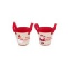 Cache-pot de Noël à anses en métal Père Noël et bonhomme de neige Ø13 H.12 cm - 2 décors assortis – décoration de Noël en gros