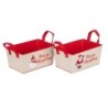 Caisse de Noël à anses en métal Père Noël et bonhomme de neige 25 x 17 H.12 cm - 2 décors assortis – déco Noël en gros