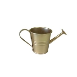 Mini arrosoir en tôle or Ø5,6 H.5,5 cm – décoration de Noël pour vitrine de commerçant, vente en gros