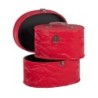 Malle ovale à poignée en tissu rouge - lot de 2, petite 26 x 18 H.15 cm et grande 30 x 23 H.18 cm – grossiste en déco de Noël