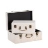 Valise rectangulaire en tissu blanc - lot de 2, petite 30 x 20 H.14 cm et grande 40 x 25 H.17 cm – grossiste en déco de Noël