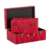 Valise rectangulaire en tissu rouge - lot de 2, petite 30 x 20 H.14 cm et grande 40 x 25 H.17 cm – déco Noël en gros