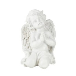 Grand ange en prière blanc 25 x 21 H.35 cm – grossiste en déco de Noël