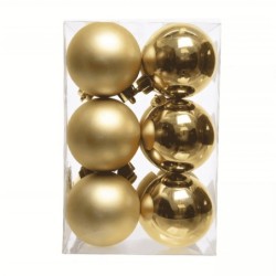 Boule de Noël or mate et brillante Ø6 cm - lot de 12 – grossiste en déco de Noël