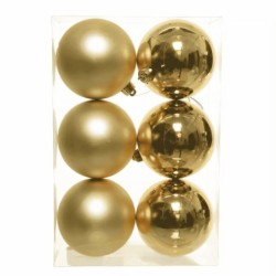 Boule de Noël or mate et brillante Ø8 cm - lot de 6 – déco Noël en gros