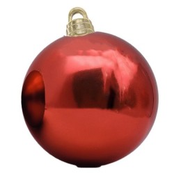 Boule de Noël rouge brillante Ø20 cm – grossiste en déco de Noël