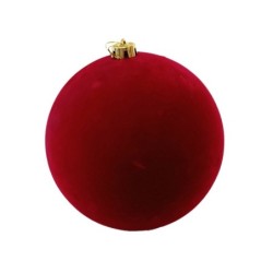 Boule de Noël géante en velours bordeaux Ø30 cm – décoration de Noël pour vitrine de commerçant, vente en gros