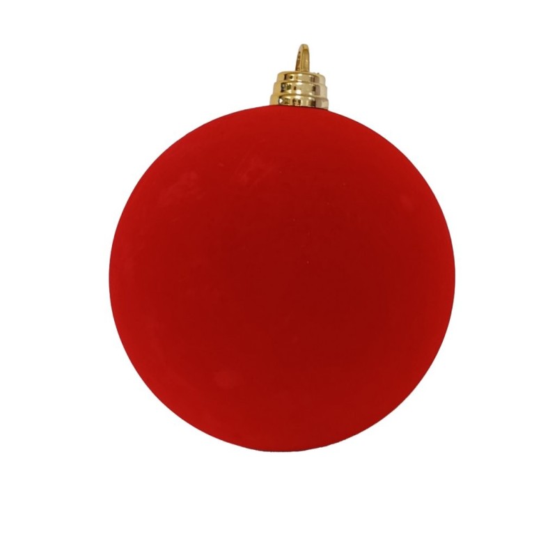 Boule de Noël géante en velours rouge Ø30 cm – déco Noël en gros