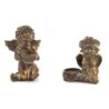 Ange agenouillé porte-bougie chauffe-plat or et noir Ø10,5 H.15 cm - 2 décors assortis – grossiste en déco saisonnière
