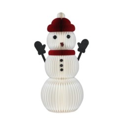 Bonhomme de neige en papier plissé H.80 cm – déco Noël en gros