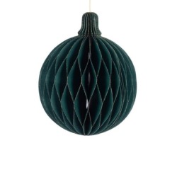 Boule de Noël plissée nid d'abeille vert sapin Ø12,5 cm – grossiste en déco de Noël