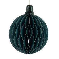 Boule de Noël plissée nid d'abeille vert sapin Ø20 cm – décoration de Noël pour vitrine de commerçant, vente en gros