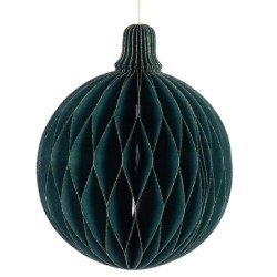 Boule de Noël plissée nid d'abeille vert sapin Ø30 cm – déco Noël en gros