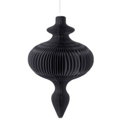 Pendentif décoratif plissé noir forme toupie 52 x 80 cm – déco Noël en gros