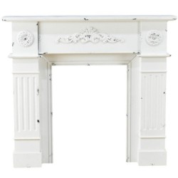 Fausse cheminée décorative en bois blanc 100 x 19 H.90 cm – grossiste en déco de Noël