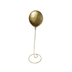 Ballon décoratif 3D doré sur tige H.80 cm – décoration de Noël pour vitrine de commerçant, vente en gros