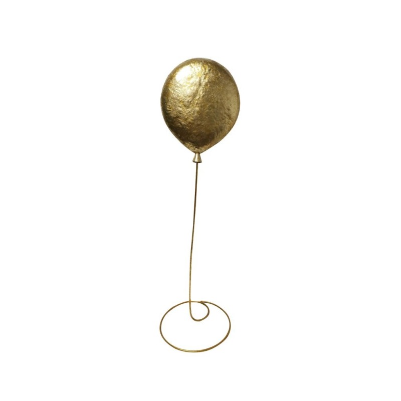 Ballon décoratif 3D doré sur tige H.80 cm – décoration de Noël pour vitrine de commerçant, vente en gros