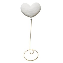 Ballon décoratif 3D en forme de cœur blanc sur tige H.135 cm – grossiste en déco de Noël