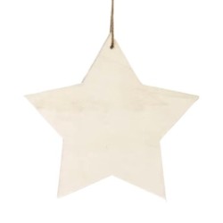 Étoile de Noël en bois blanche à suspendre 30 cm - lot de 6 – grossiste en déco de Noël