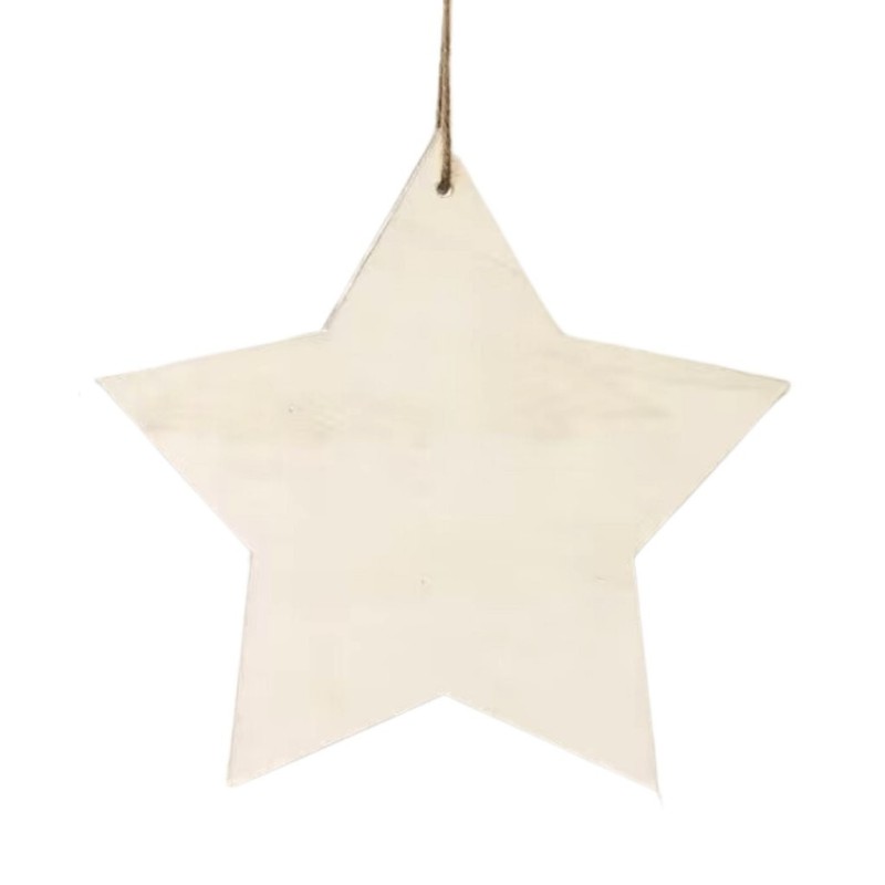 Étoile de Noël en bois blanche à suspendre 30 cm - lot de 6 – grossiste en déco de Noël