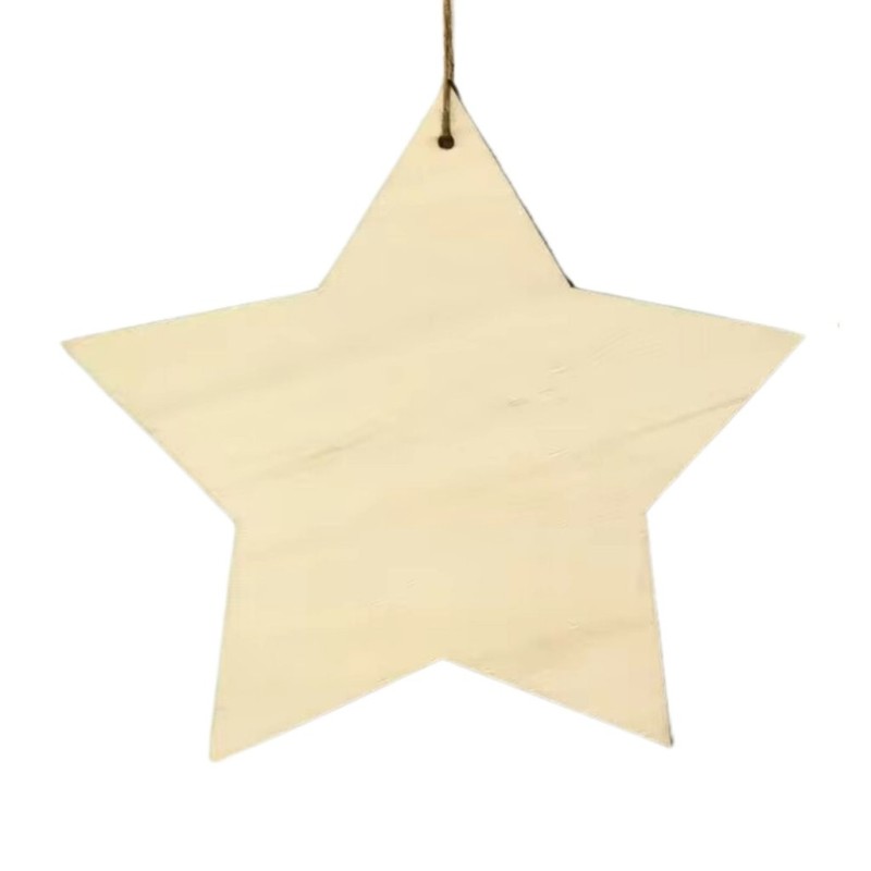 Étoile de Noël en bois naturel à suspendre 35 cm - lot de 4 – déco Noël en gros