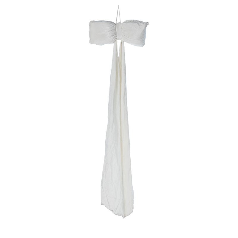 Nœud géant bouffant en velours blanc L.50 H.175 cm – grossiste en déco de Noël