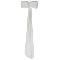 Nœud géant bouffant en velours blanc L.80 H.220 cm – déco Noël en gros