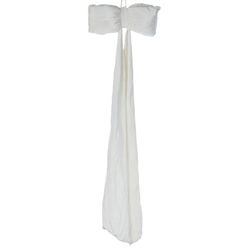 Nœud géant bouffant en velours blanc L.80 H.220 cm – déco Noël en gros