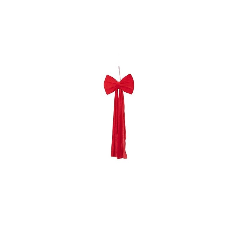 Grand nœud en velours rouge L.30 H.80 cm – déco Noël en gros