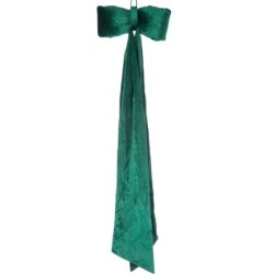 Nœud géant bouffant en velours vert L.80 H.220 cm – décoration de Noël pour vitrine de commerçant, vente en gros