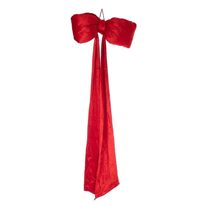 Nœud géant bouffant en velours rouge L.80 H.220 cm – grossiste en déco de Noël