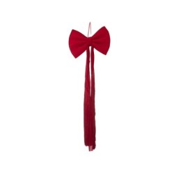 Grand nœud en velours bordeaux L.40 H.120 cm – déco Noël en gros