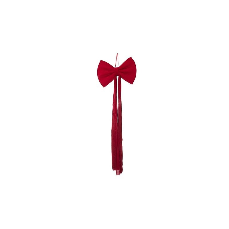 Grand nœud en velours bordeaux L.40 H.120 cm – déco Noël en gros
