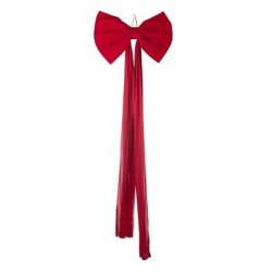 Nœud géant en velours bordeaux L.120 H.280 cm – grossiste en déco de Noël