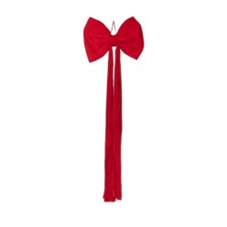 Nœud géant en velours rouge L.60 H.170 cm – déco Noël en gros