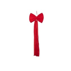 Grand nœud en velours rouge L.40 H.120 cm – décoration de Noël pour vitrine de commerçant, vente en gros