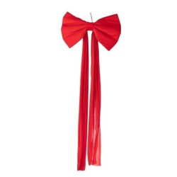 Nœud géant en velours rouge L.120 H.280 cm – grossiste en déco de Noël