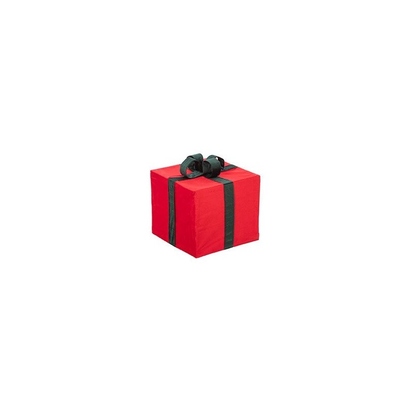 Paquet cadeau géant décoratif à suspendre rouge 40 x 40 H.35 cm – déco Noël en gros
