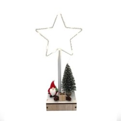 Village de Noël lumineux avec étoile LED Ø13,5 H.30,5 cm – grossiste en déco de Noël