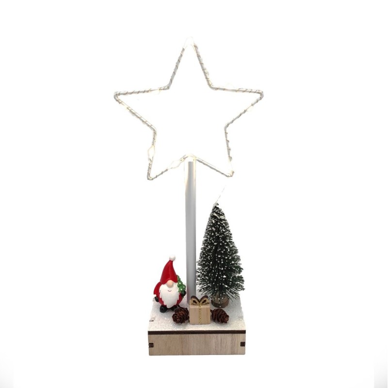 Village de Noël lumineux avec étoile LED Ø13,5 H.30,5 cm – grossiste en déco de Noël