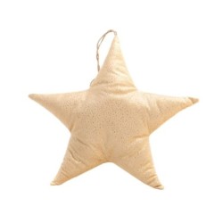 Étoile de Noël rembourrée à accrocher dorée 40 x 40 cm – grossiste en déco de Noël
