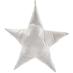 Grande étoile de Noël rembourrée à accrocher blanche 60 x 60 cm – décoration de Noël pour vitrine de commerçant, vente en gros