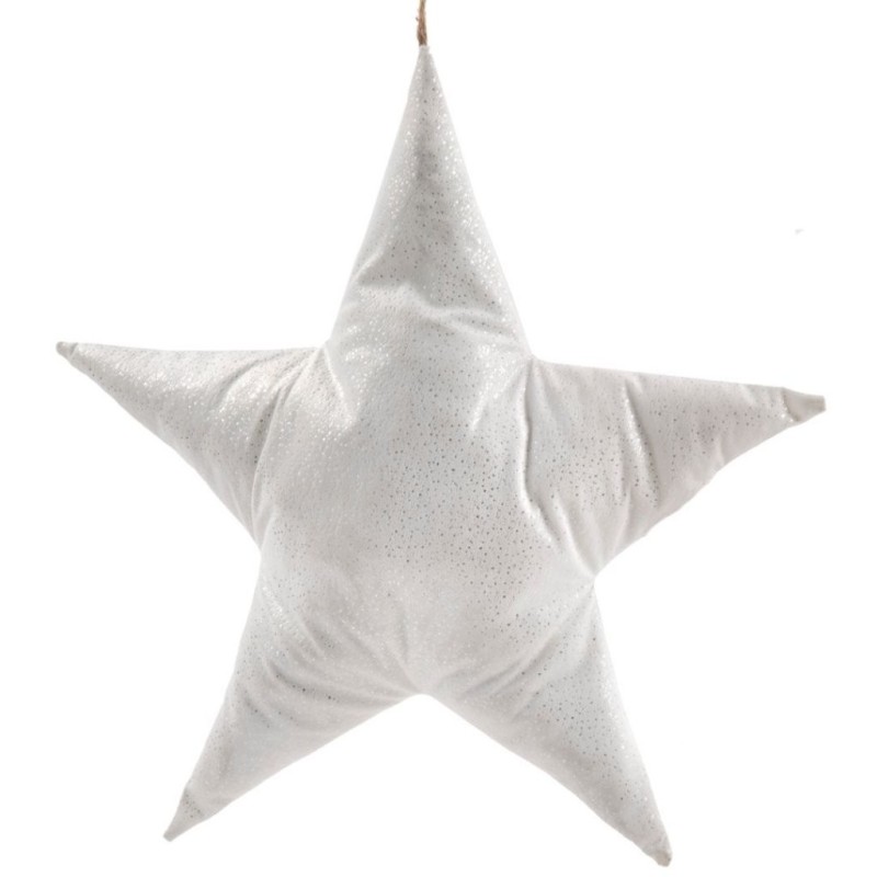 Grande étoile de Noël rembourrée à accrocher blanche 60 x 60 cm – décoration de Noël pour vitrine de commerçant, vente en gros