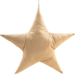 Grande étoile de Noël rembourrée à accrocher dorée 60 x 60 cm – déco Noël en gros