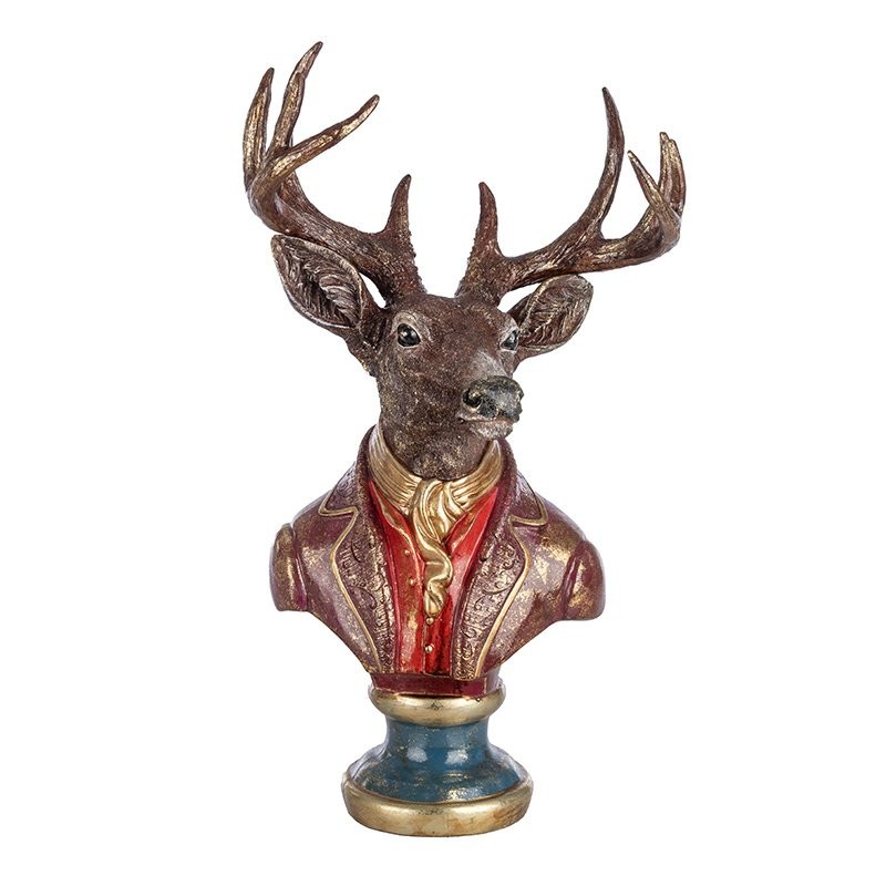 Buste cerf élégant en résine 30 x 22 H.58 cm – grossiste en déco de Noël