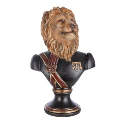 Buste lion en uniforme en résine 29 x 20,5 H.46,5 cm – grossiste en déco de Noël