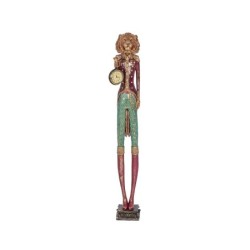 Statue lion élancé avec horloge en résine 12 x 11 H.79 cm – déco Noël en gros