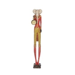Statue éléphant élancé avec horloge en résine 13 x 13 H.78 cm – décoration de Noël pour vitrine de commerçant, vente en gros