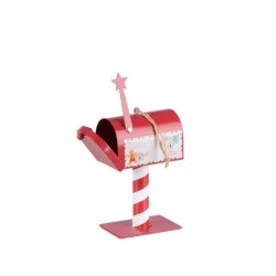 Mini boîte aux lettres de Noël sur pied en métal 9,5 x 5,5 H.13,5 cm – grossiste en déco saisonnière